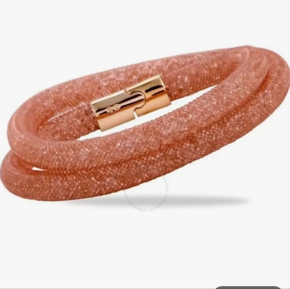 Atelier Swarovski Jewelry - Swarovski Stardust Pink Double Wrap Crystal Mesh Bracelet